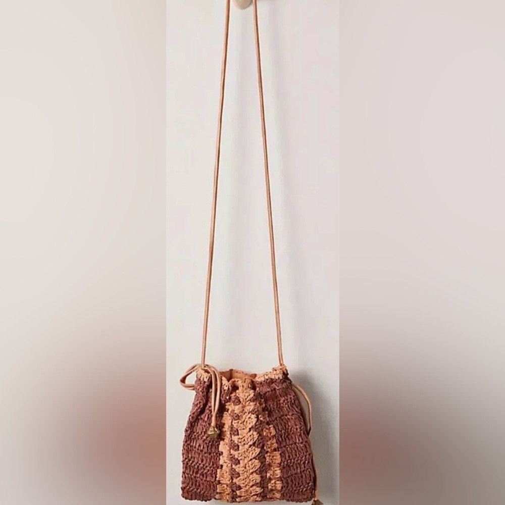 NWOT Free People Heatwave Mini Crossbody Bag Raffia Straw New - Picture 5 of 7